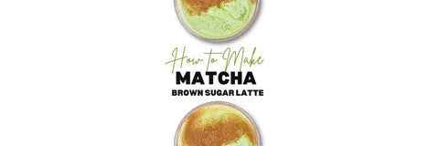 latte matcha z brązowym cukrem