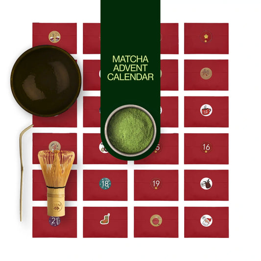 Kalendarz adwentowy z herbatą matcha na rok 2024 z Whisk, Chawan i Chashaku